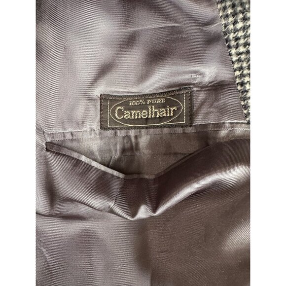 Brooks Brothers Mens Camel Hair Tweed Blazer Sport Coat Size 44 /XL? Houndstooth - Picture 15 of 16